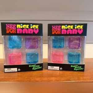 Bundle! Nee Doh Nice Ice Baby 4 pack Squishies - Blue, Purple, Pink (Set of 8)